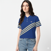 Blue Striped Retro Polo Shirt - Marlin Luxe 