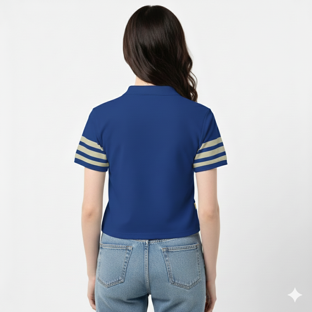 Blue Striped Retro Polo Shirt - Marlin Luxe 