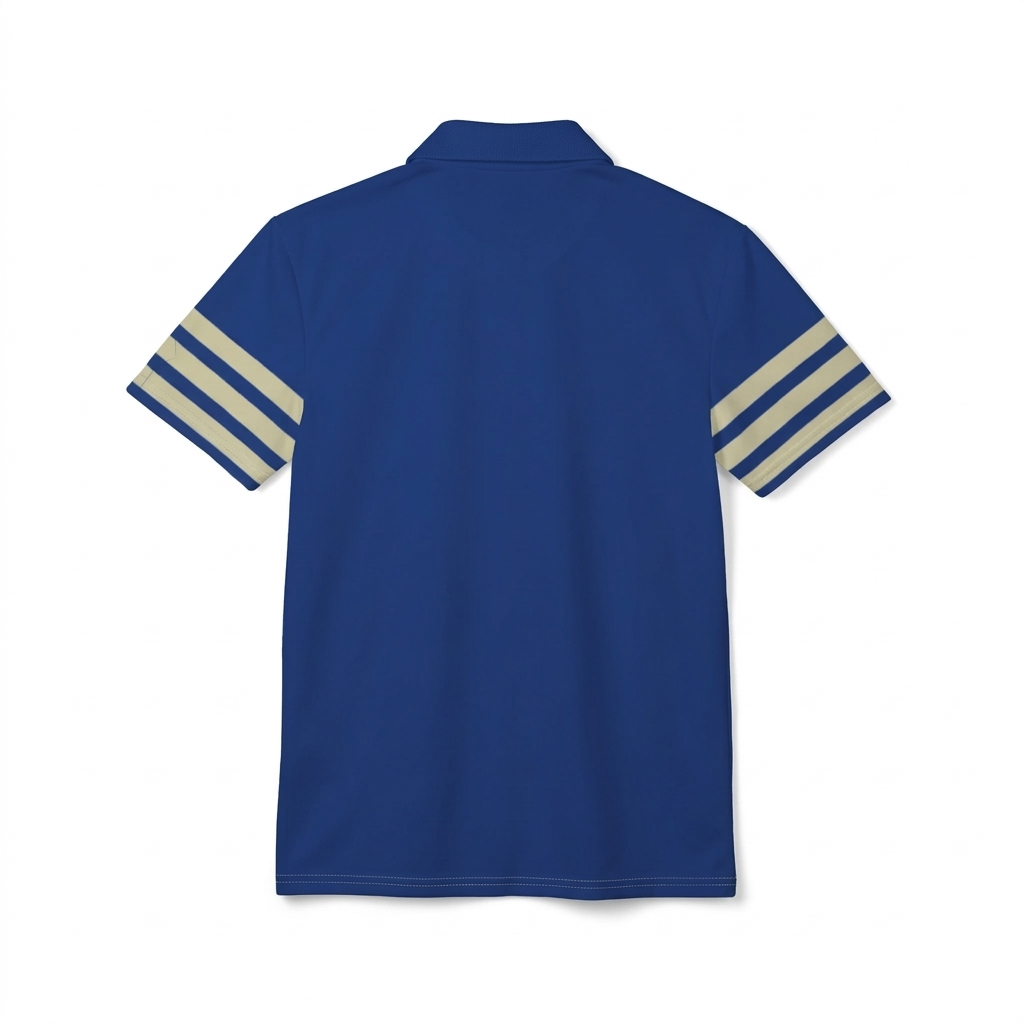 Blue Striped Retro Polo Shirt - Marlin Luxe 