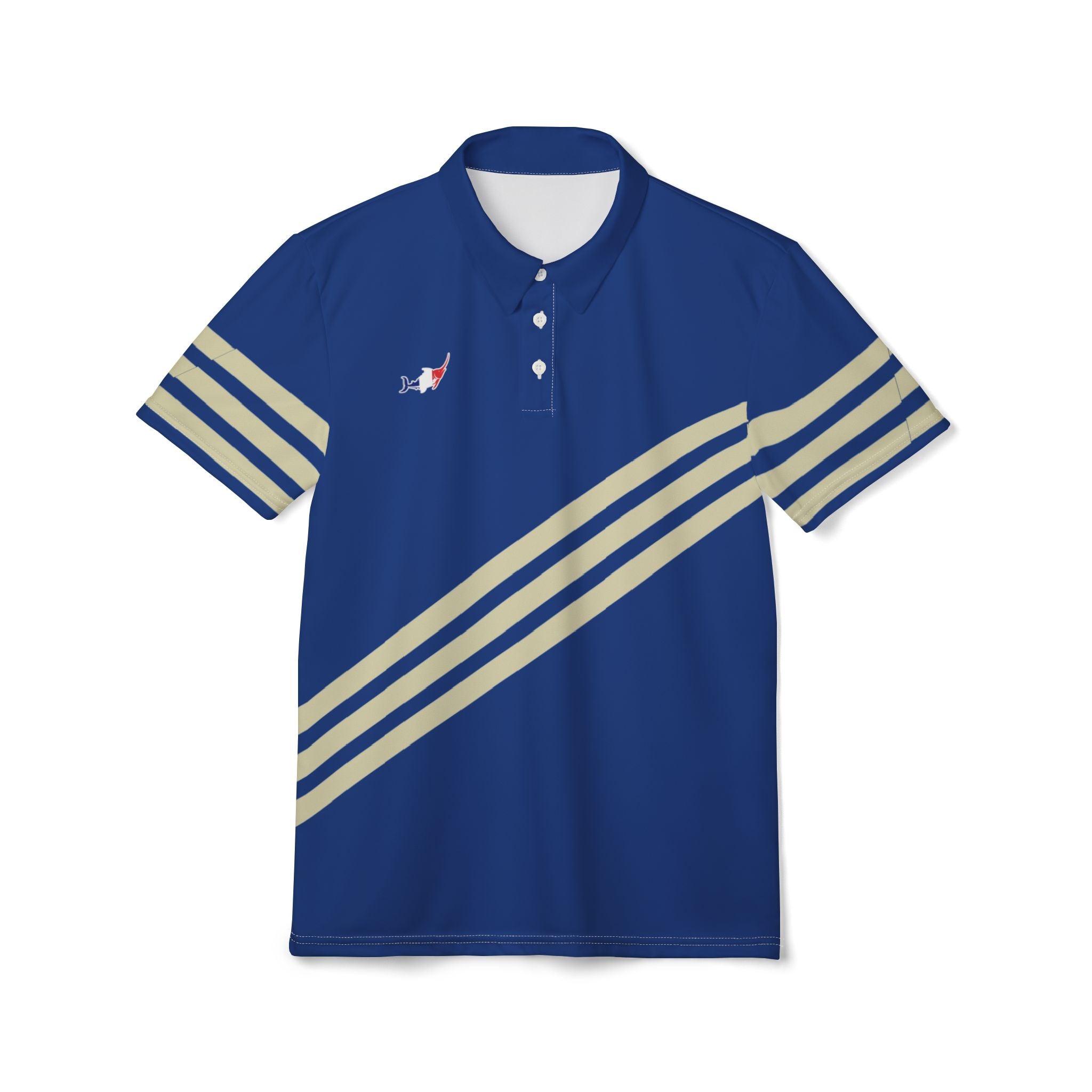 Blue Striped Retro Polo Shirt - Marlin Luxe 